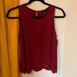Red small flowy top